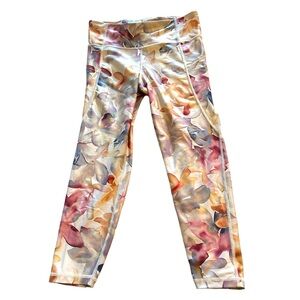 Gap Fit Floral Multicolor High Waisted 7/8 Workout Yoga Leggings